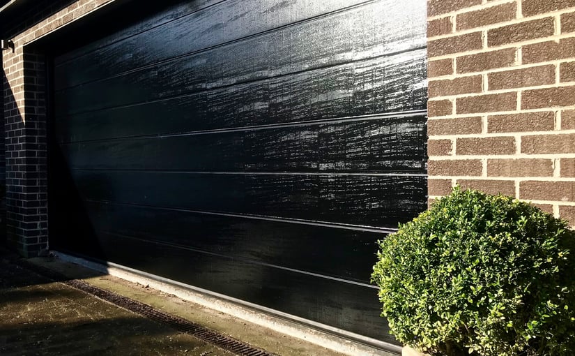 Automatic Double Sectional Garage Door installed in Edinburgh Scotland
