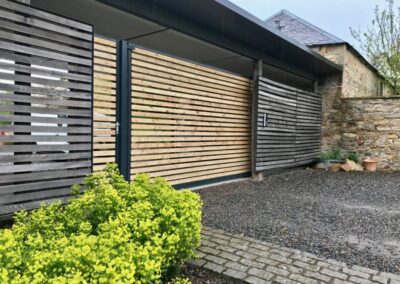 Automatic Wooden Driveway Gate Installed in Edinburgh
