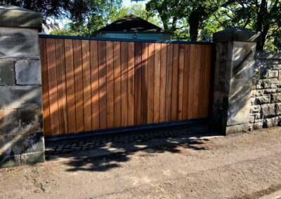 Automatic Wooden Driveway Gate Installed in Edinburgh