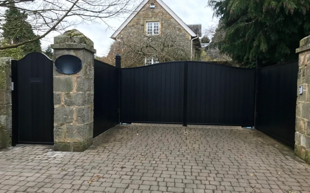 New Electric Aluminium Driveway Gates, Pedestrian Gate and Fence Panels Edinburgh