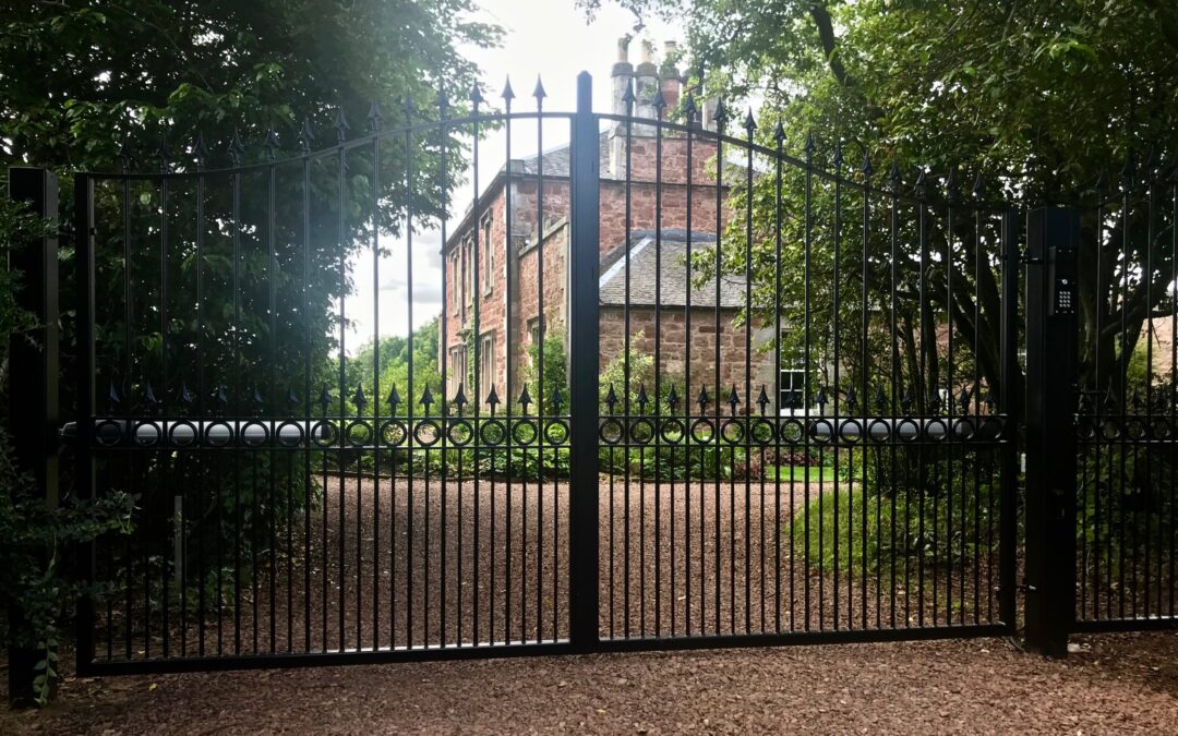 New Automatic Metal Driveway Gates With Matching Pedestrian Gate East Lothian