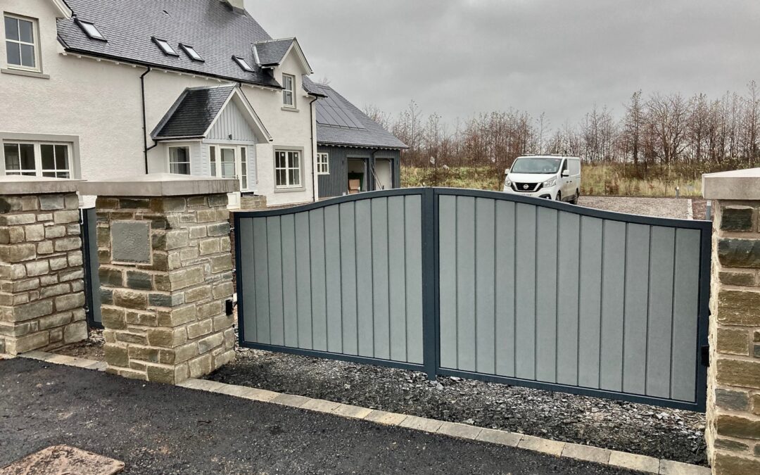 New Automatic Driveway Gates With Matching Pedestrian Gate Clathymore Perth