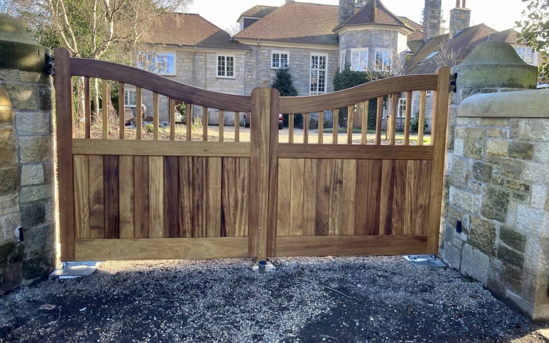 New Iroko Driveway Gates