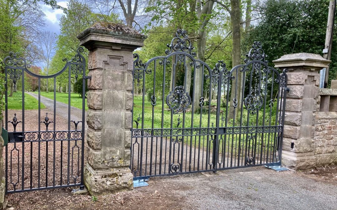 Installation of Newly Refurbished Estate Gates with Underground Automation East Lothian