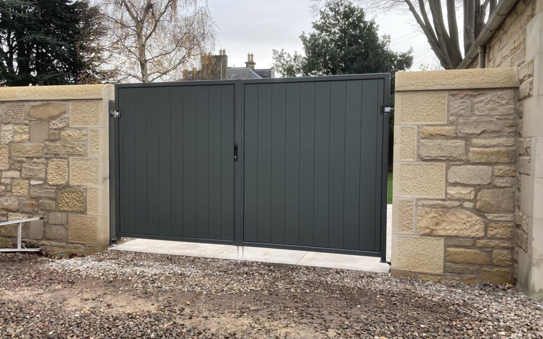 Grey Manual Aluminium Gates Edinburgh