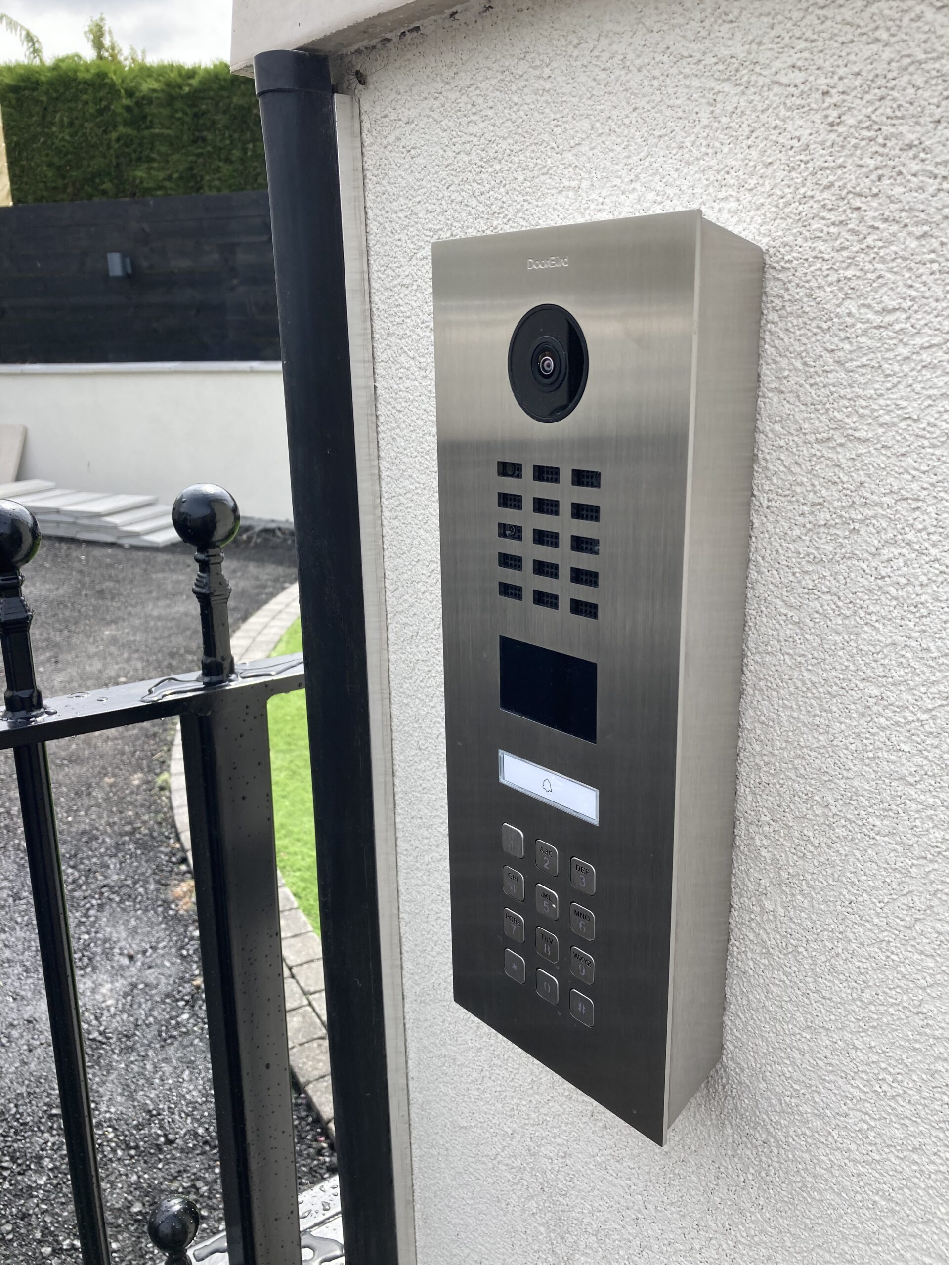 IP video intercom installed as part of an electric gate system in Edinburgh
