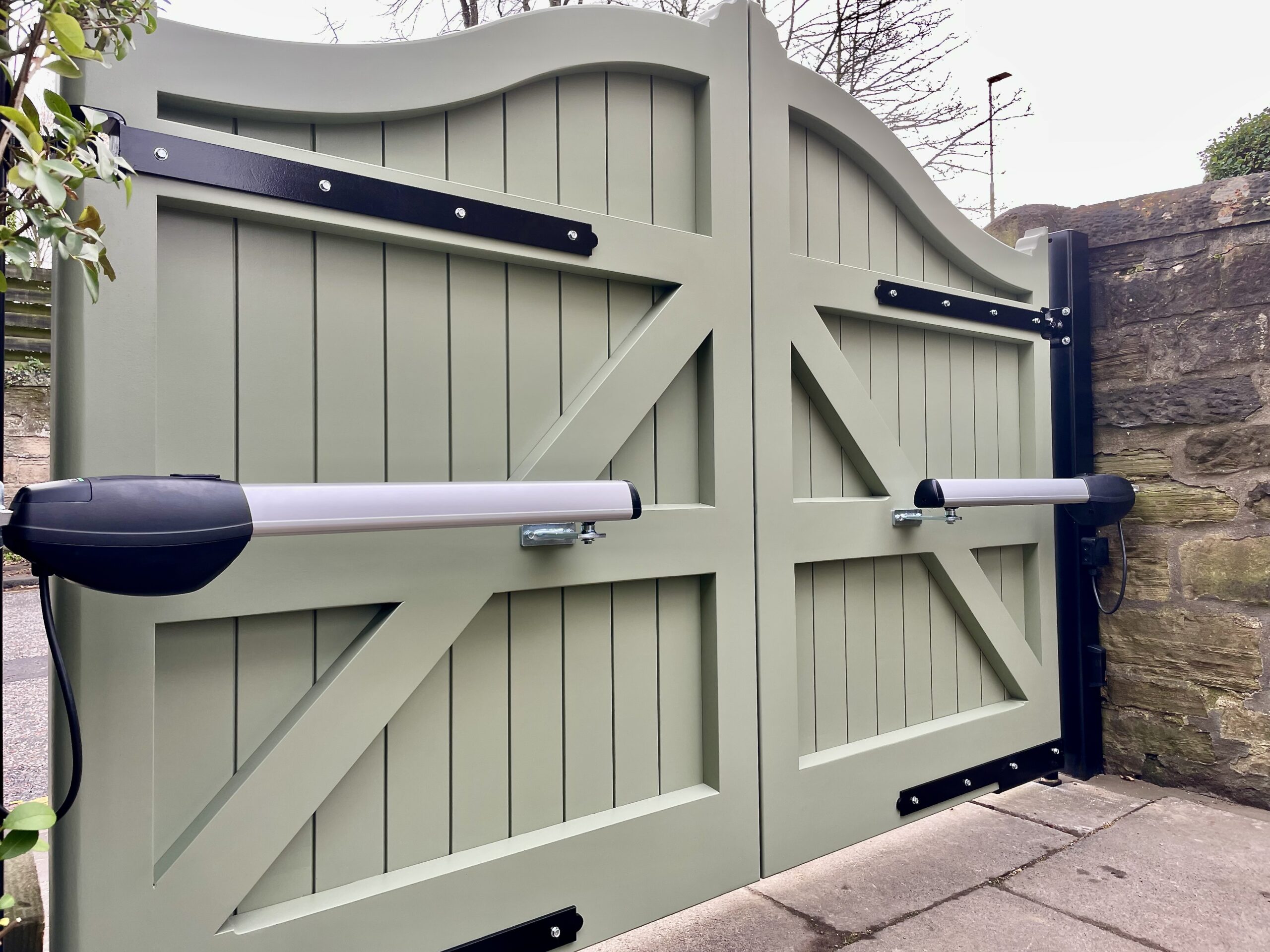 Servicing of gate mounted operators on a wooden gate Edinburgh