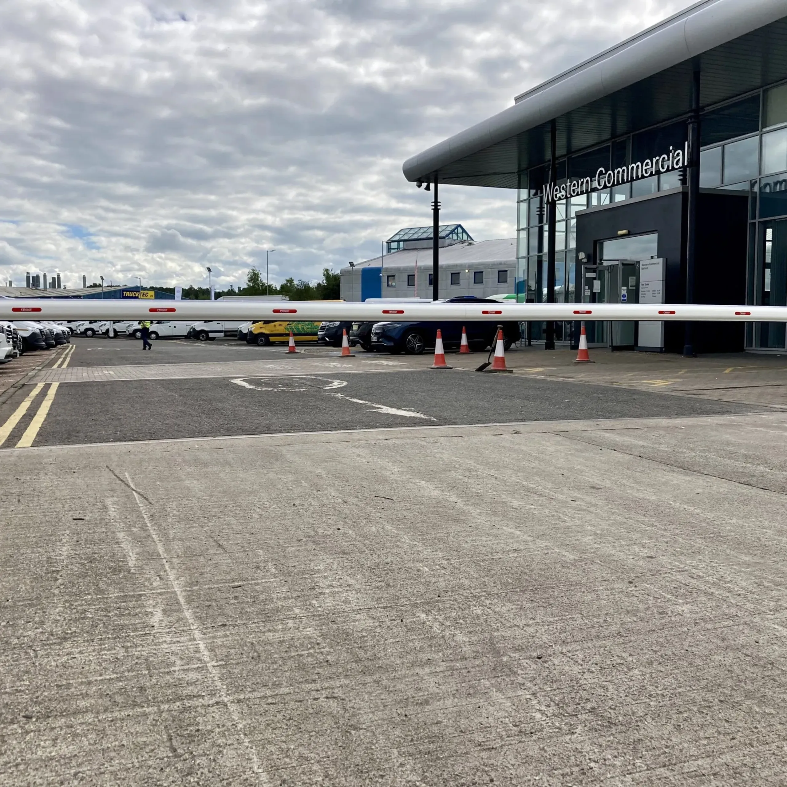 Automatic car park barrier installed at a commercial property in Edinburgh
