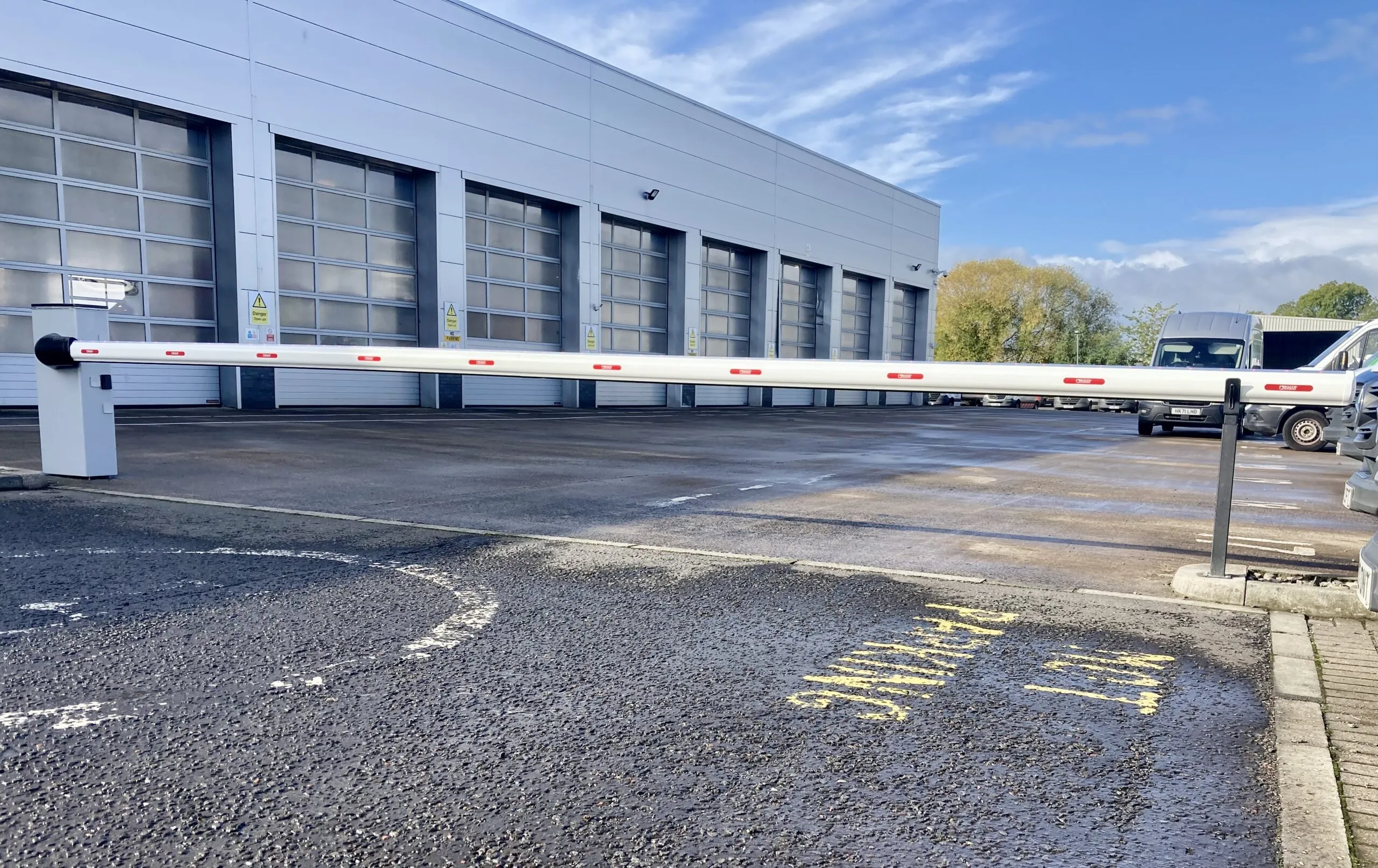 Automatic car park barrier installed at a commercial property in Scotland 