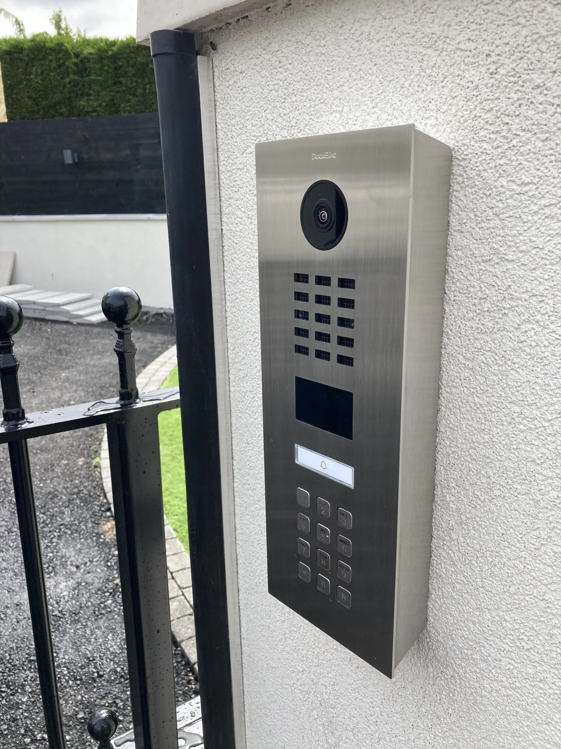 IP video intercom installed as part of an electric gate system in Edinburgh