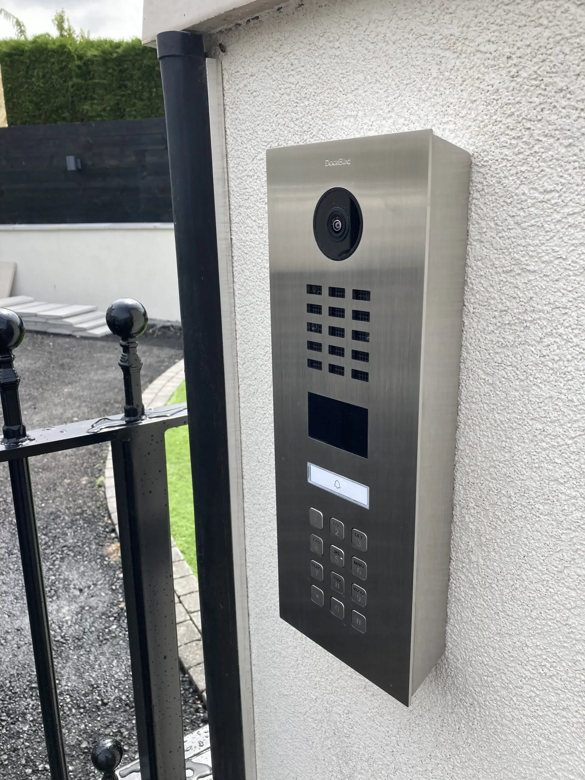 DoorBird IP Video Intercom Edinburgh IP video intercom installed as part of an electric gate system in Edinburgh