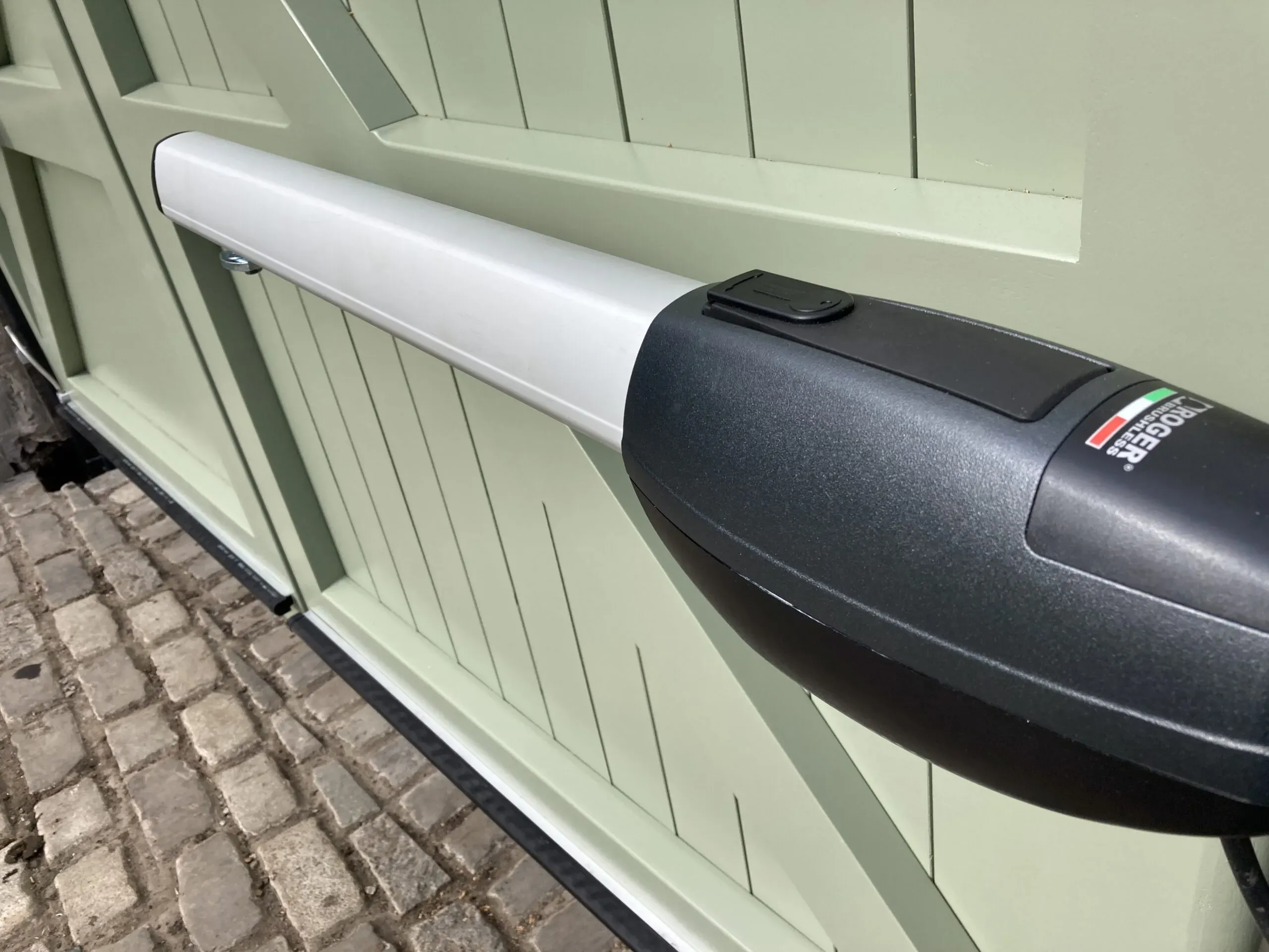 Roger Technology Brushless gate operator installed on an electric gate in Edinburgh