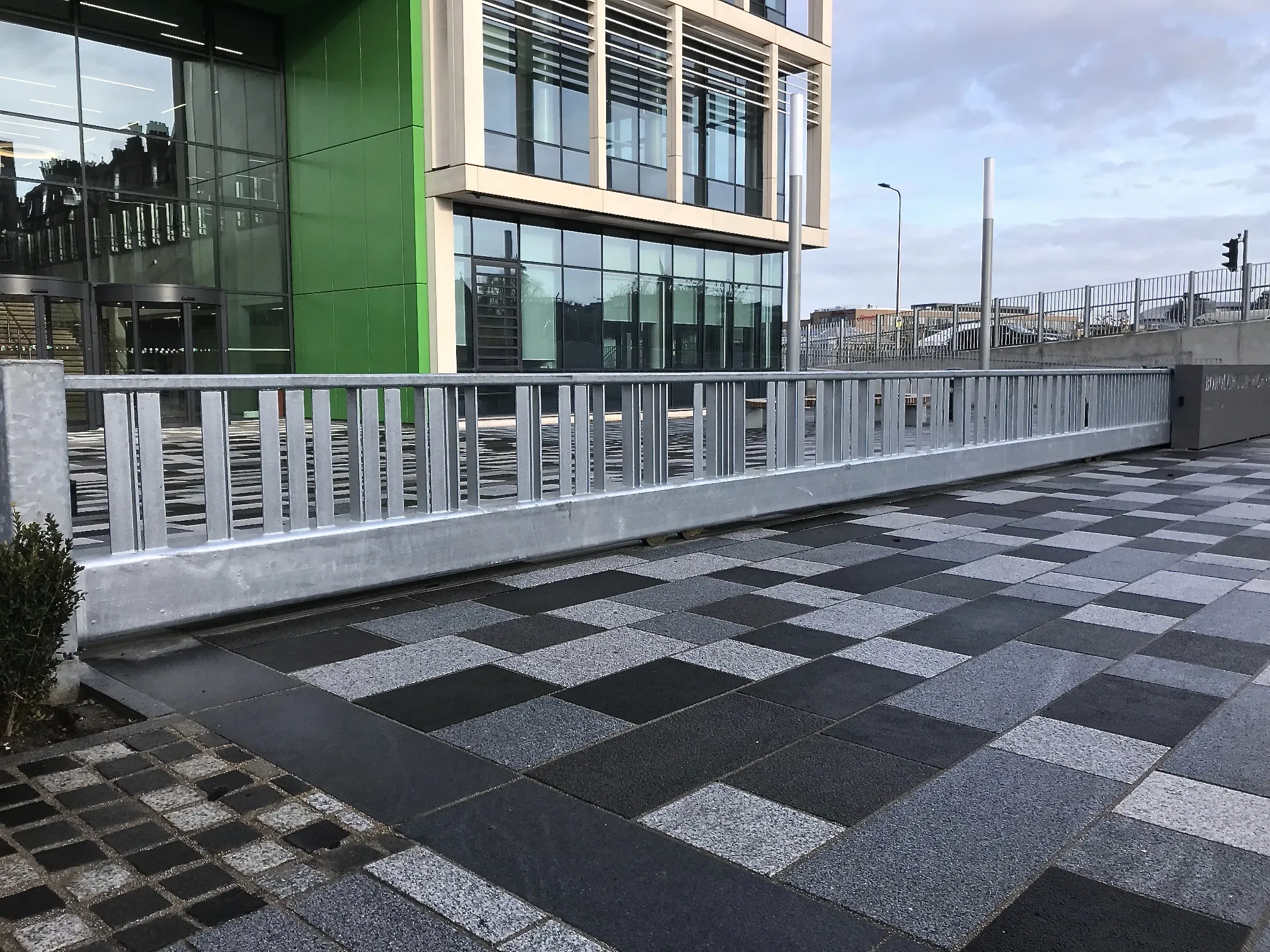 Tracked industrial sliding gate installed at a school in Edinburgh 