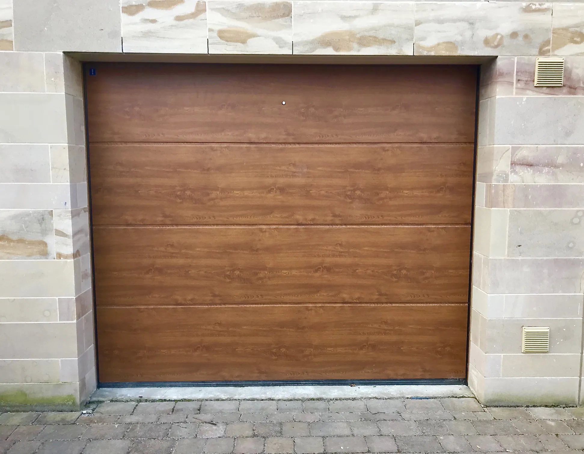 Automatic sectional garage door installed in Edinburgh