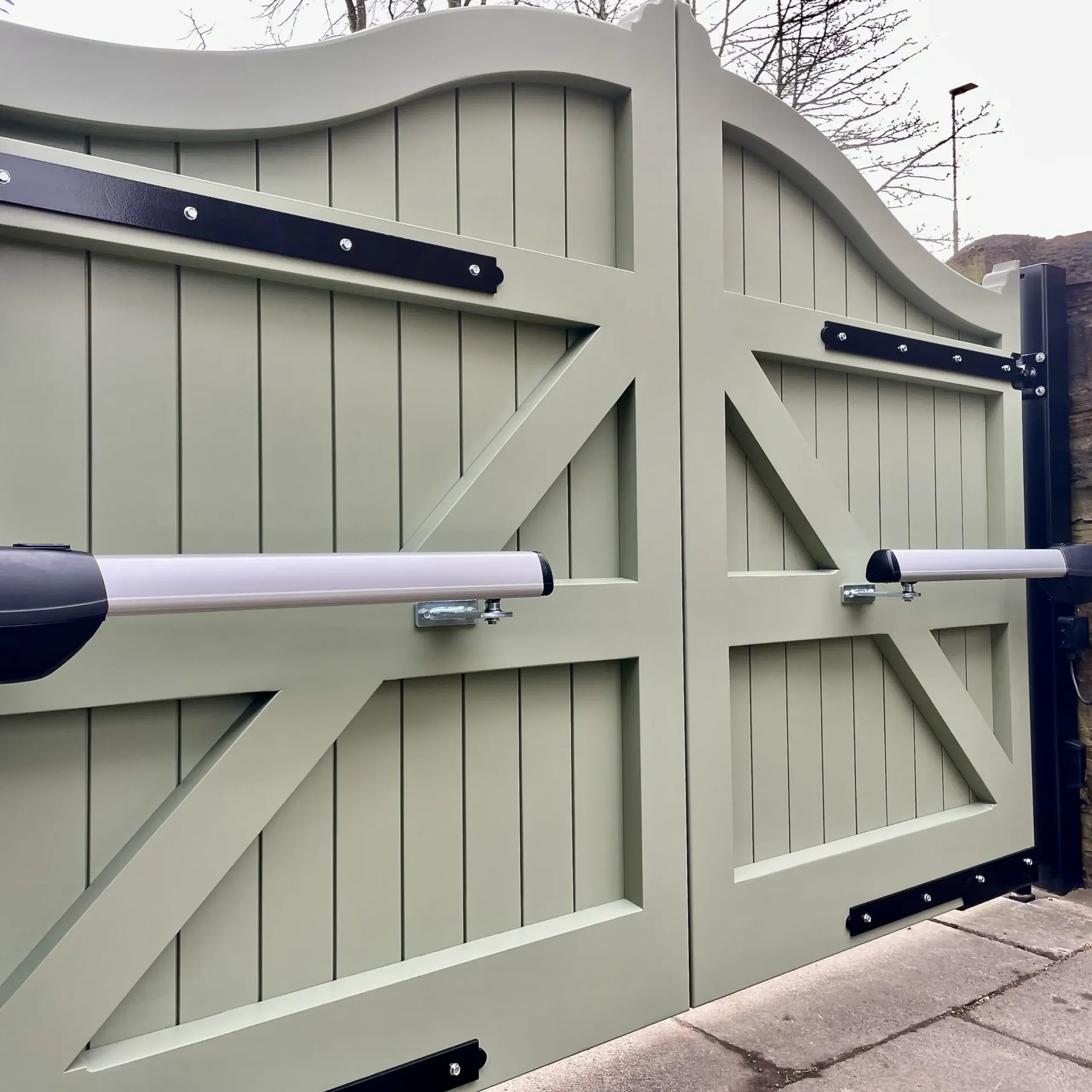 Servicing of gate mounted operators on a wooden gate Edinburgh