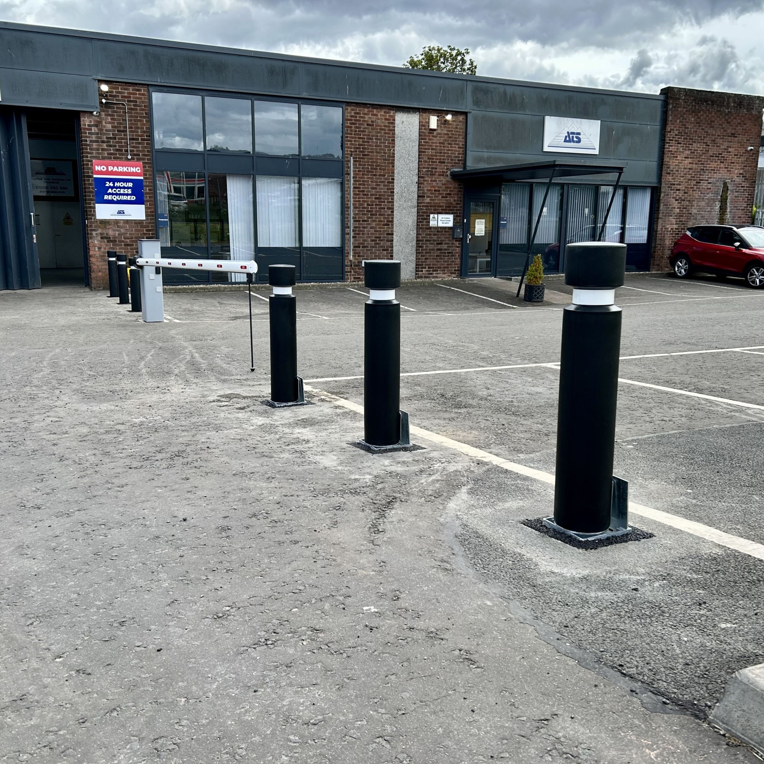 Static and removable bollards installed in Broxburn by AES Scotland Ltd.