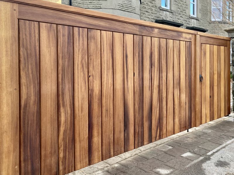Premium Handcrafted Iroko Wooden Gates Kinross, Scotland.